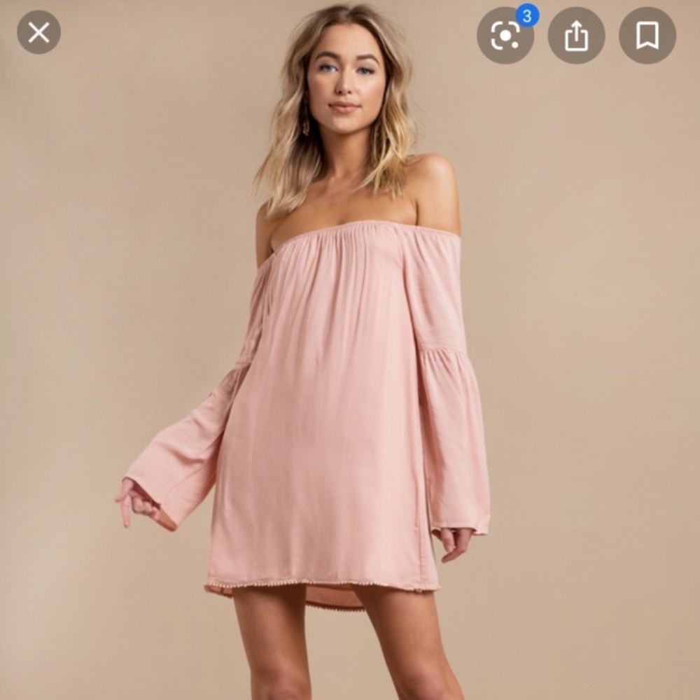Nwt Tobi Pink Cindy Off Shoulder Shift Dress